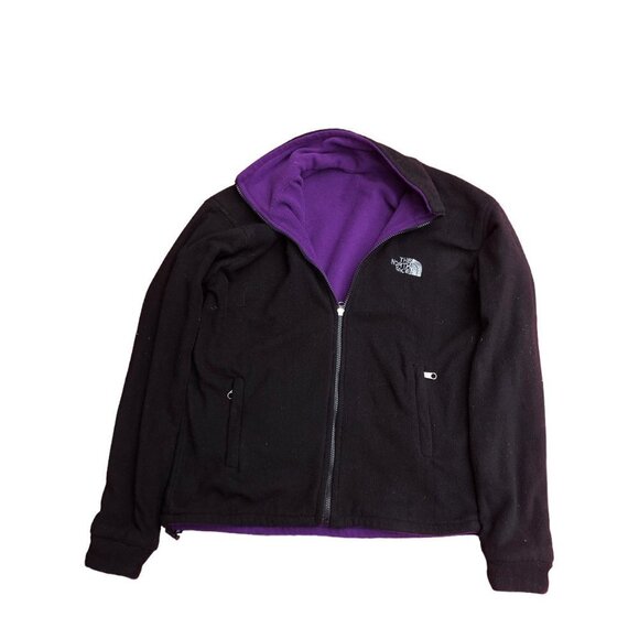 VINTAGE Reversible The North Face Fleece Jacket Black/Purple Medium - Picture 13 of 16